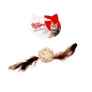 Picture of NATURA  FEATHERED BAMBOO BALL CAT TOY 20 CM PTC-001