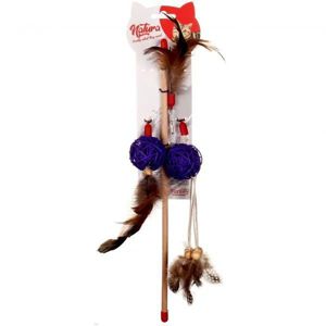 Picture of NATURA THREE KIND OF NATURAL CAT TOY ROD 40 CM PTC-028