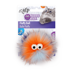 Picture of FURRY BALL FLUFFY SPRING WITH FINGER RING ORANGE/RED/PINK