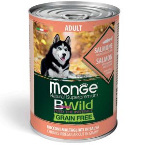 Picture of Monge Natural Super Premium Bwild Grain Free Formula All Breeds Adult Dog Irregular Cut Chunkies in Gravy Lamb with Pumpkin and Zucchini 400 g